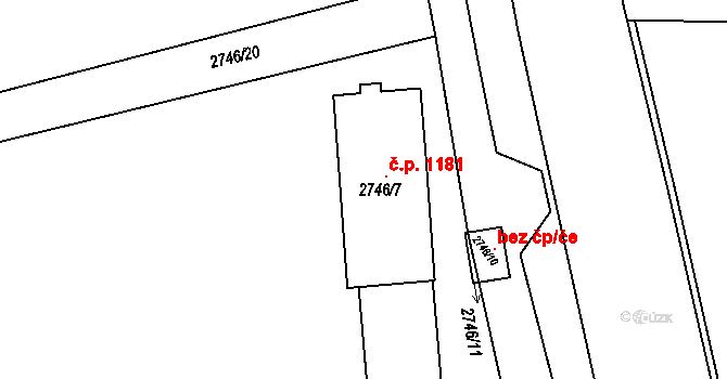 Svatobořice 1181, Svatobořice-Mistřín na parcele st. 2746/7 v KÚ Svatobořice, Katastrální mapa
