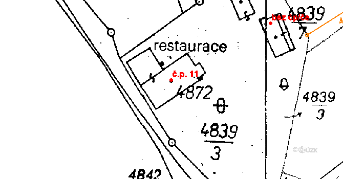 Poděbrady III 11, Poděbrady na parcele st. 4872 v KÚ Poděbrady, Katastrální mapa