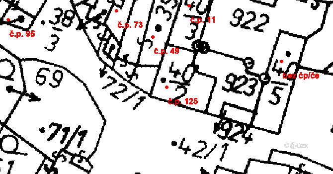 Heřmaň 125 na parcele st. 40/2 v KÚ Heřmaň, Katastrální mapa
