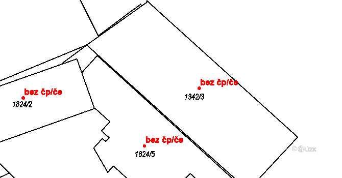 Pardubice 40409449 na parcele st. 1342/3 v KÚ Pardubice, Katastrální mapa