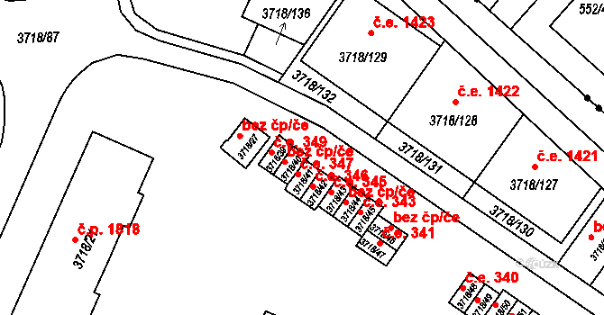 Litoměřice 41335449 na parcele st. 3718/40 v KÚ Litoměřice, Katastrální mapa