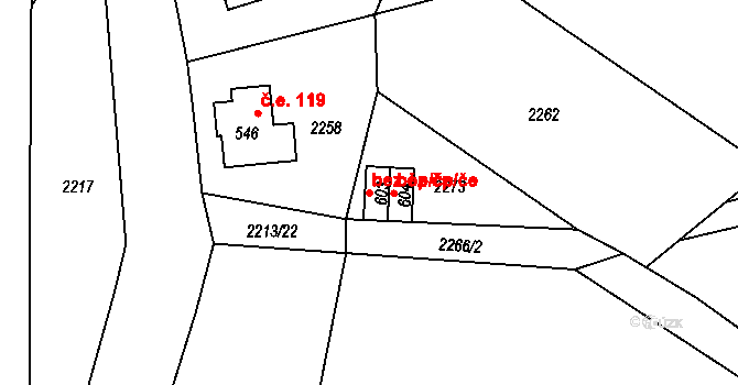 Pěnčín 44199449 na parcele st. 603 v KÚ Alšovice, Katastrální mapa