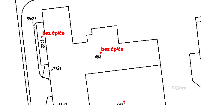 Jihlava 44529449 na parcele st. 453 v KÚ Bedřichov u Jihlavy, Katastrální mapa