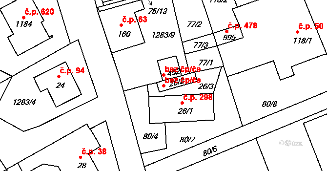Ústí nad Orlicí 45559449 na parcele st. 26/2 v KÚ Hylváty, Katastrální mapa