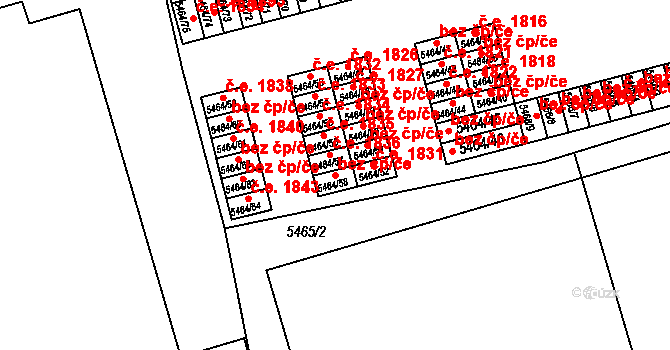 Česká Lípa 45895449 na parcele st. 5464/58 v KÚ Česká Lípa, Katastrální mapa