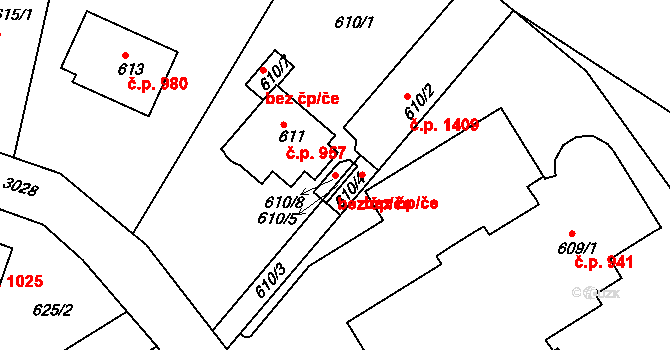 Rychnov nad Kněžnou 48678449 na parcele st. 610/8 v KÚ Rychnov nad Kněžnou, Katastrální mapa