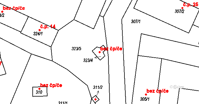Josefov 49106449 na parcele st. 323/4 v KÚ Luh nad Svatavou, Katastrální mapa