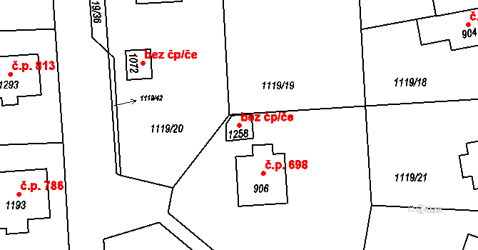 Rtyně v Podkrkonoší 49326449 na parcele st. 1258 v KÚ Rtyně v Podkrkonoší, Katastrální mapa