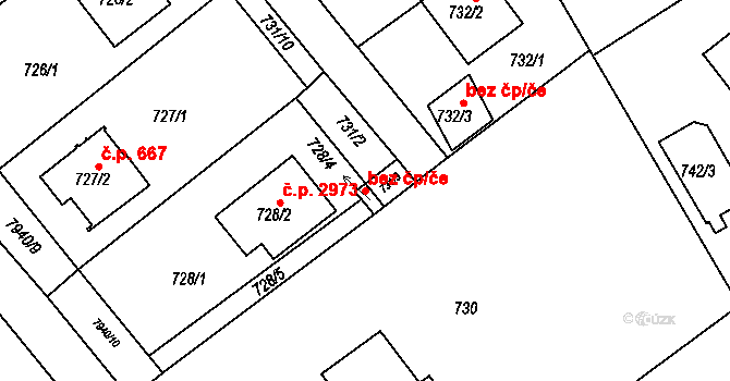 Mělník 49500449 na parcele st. 728/4 v KÚ Mělník, Katastrální mapa