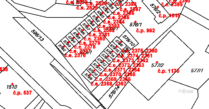 Bludovice 2372, Havířov na parcele st. 579/13 v KÚ Bludovice, Katastrální mapa
