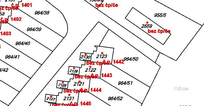 Choceň 1442 na parcele st. 2123 v KÚ Choceň, Katastrální mapa