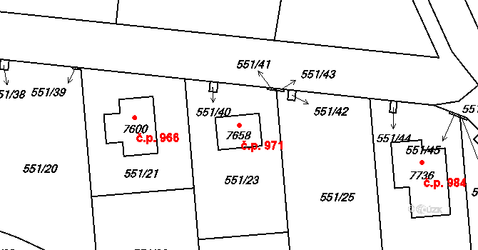 Beroun-Závodí 971, Beroun na parcele st. 7658 v KÚ Beroun, Katastrální mapa