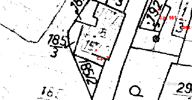 Lukavec 7 na parcele st. 157/2 v KÚ Lukavec u Pacova, Katastrální mapa