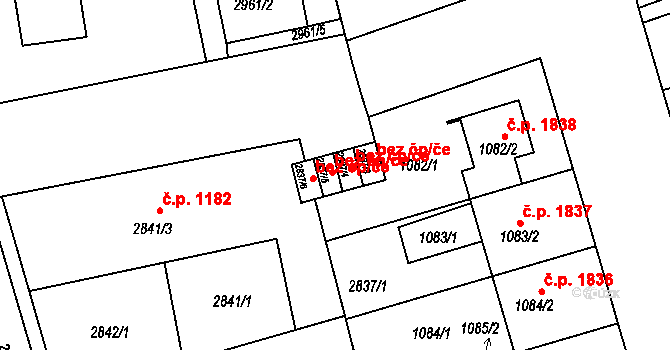 Holešov 532 na parcele st. 2837/5 v KÚ Holešov, Katastrální mapa