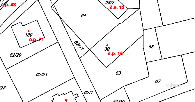Smilkov 15 na parcele st. 30 v KÚ Smilkov, Katastrální mapa