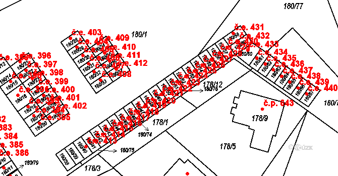 Klášterec nad Ohří 423 na parcele st. 180/50 v KÚ Klášterec nad Ohří, Katastrální mapa