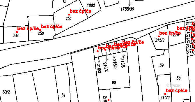 Libochovice 41100450 na parcele st. 216/3 v KÚ Libochovice, Katastrální mapa