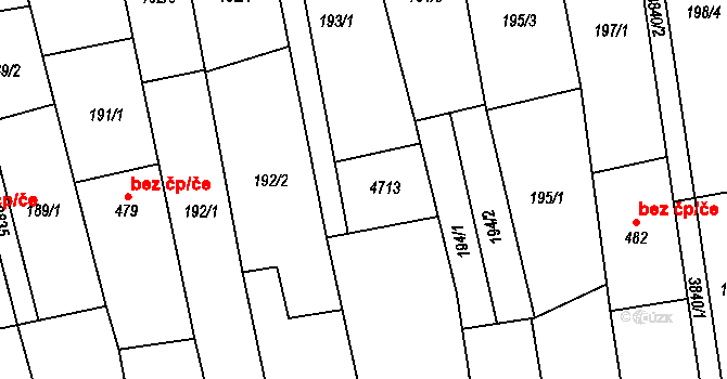 Lipov 43600450 na parcele st. 4713 v KÚ Lipov, Katastrální mapa