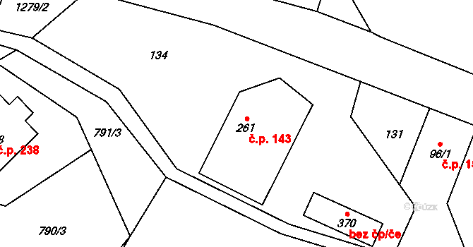Hrabenov 143, Ruda nad Moravou na parcele st. 261 v KÚ Hrabenov, Katastrální mapa