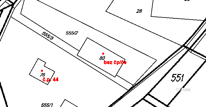 Kostelní Myslová 85061450 na parcele st. 80 v KÚ Kostelní Myslová, Katastrální mapa