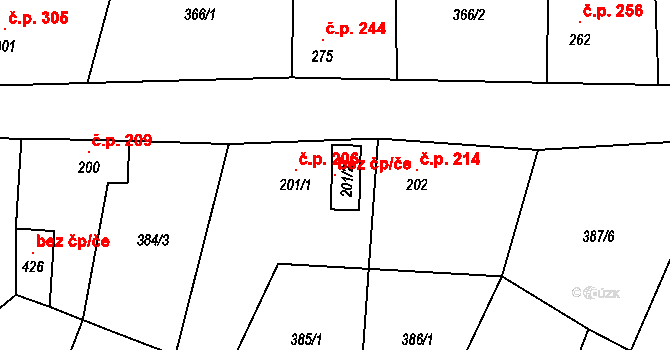 Lišany 103843451 na parcele st. 201/2 v KÚ Lišany u Rakovníka, Katastrální mapa