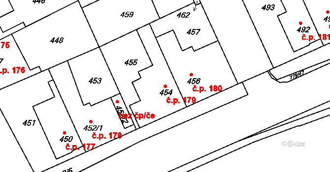 Sedlec 179, Kutná Hora na parcele st. 454 v KÚ Sedlec u Kutné Hory, Katastrální mapa