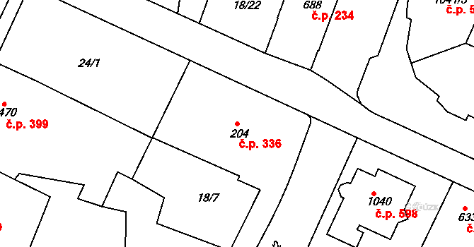 Šumburk nad Desnou 336, Tanvald na parcele st. 204 v KÚ Šumburk nad Desnou, Katastrální mapa