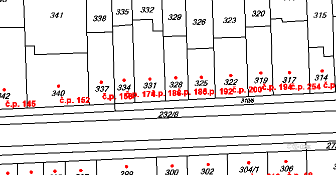 Kobylnice 185 na parcele st. 328 v KÚ Kobylnice u Brna, Katastrální mapa