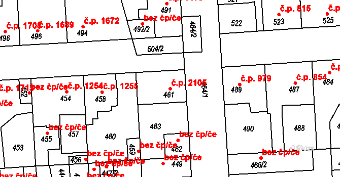 Kročehlavy 2105, Kladno na parcele st. 461 v KÚ Kročehlavy, Katastrální mapa