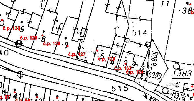 Černošín 125 na parcele st. 5 v KÚ Černošín, Katastrální mapa