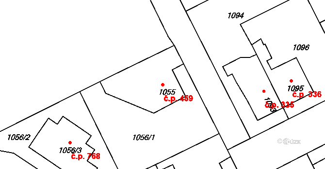 Volyně 459 na parcele st. 1055 v KÚ Volyně, Katastrální mapa