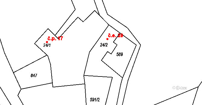 Chramosty 29, Dublovice na parcele st. 24/2 v KÚ Chramosty, Katastrální mapa