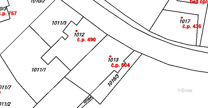 Kluč 504, Habartov na parcele st. 1013 v KÚ Habartov, Katastrální mapa