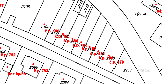 Jemnice 182 na parcele st. 2113 v KÚ Jemnice, Katastrální mapa