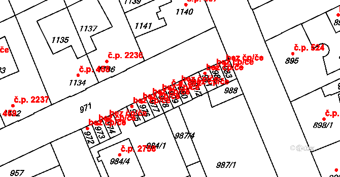 Kročehlavy 812, Kladno na parcele st. 979 v KÚ Kročehlavy, Katastrální mapa