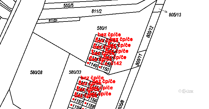 Česká Třebová 39385451 na parcele st. 1146 v KÚ Parník, Katastrální mapa