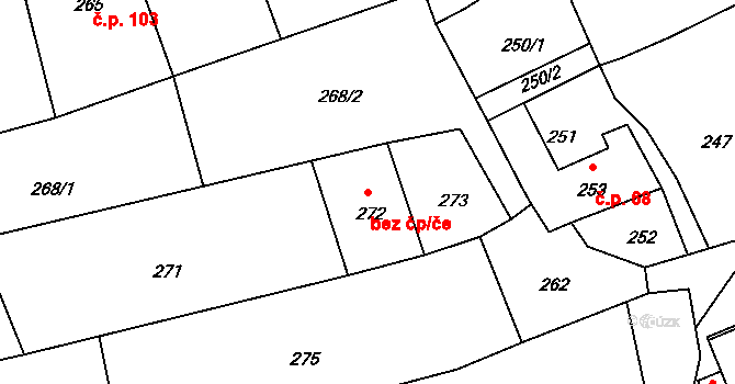 Grygov 40825451 na parcele st. 272 v KÚ Grygov, Katastrální mapa