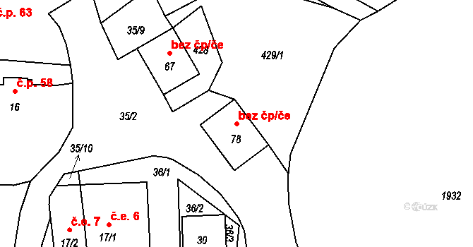 Černíkov 41230451 na parcele st. 78 v KÚ Černíkov, Katastrální mapa