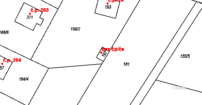 Čimelice 42005451 na parcele st. 197 v KÚ Čimelice, Katastrální mapa