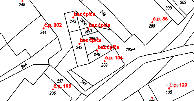 Veverské Knínice 46050451 na parcele st. 240 v KÚ Veverské Knínice, Katastrální mapa