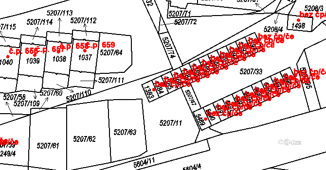 Kralovice 46513451 na parcele st. 1384 v KÚ Kralovice u Rakovníka, Katastrální mapa