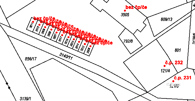 Ostravice 46652451 na parcele st. 3506 v KÚ Staré Hamry 2, Katastrální mapa