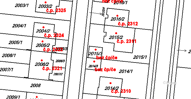 Žďár nad Sázavou 49464451 na parcele st. 2015/3 v KÚ Město Žďár, Katastrální mapa