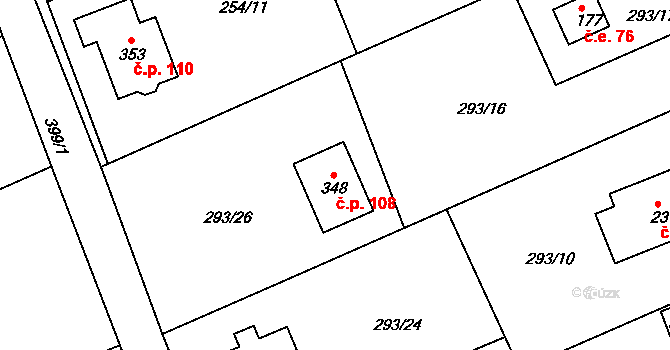 Hatě 108, Skuhrov na parcele st. 348 v KÚ Skuhrov pod Brdy, Katastrální mapa