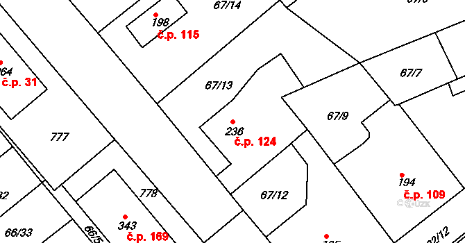 Malá Skalice 124, Česká Skalice na parcele st. 236 v KÚ Malá Skalice, Katastrální mapa