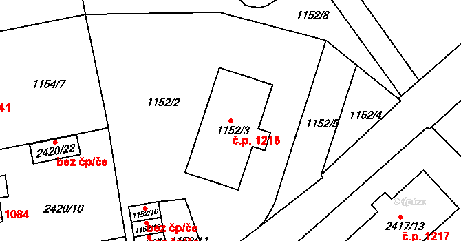 Rychnov nad Kněžnou 1218 na parcele st. 1152/3 v KÚ Rychnov nad Kněžnou, Katastrální mapa