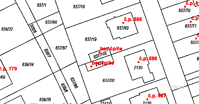 Lázně Bohdaneč 98238451 na parcele st. 837/102 v KÚ Lázně Bohdaneč, Katastrální mapa
