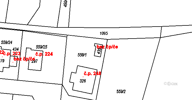 Herálec 118944452 na parcele st. 435 v KÚ Herálec, Katastrální mapa