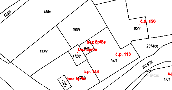 Merklín 125493452 na parcele st. 94/4 v KÚ Merklín u Přeštic, Katastrální mapa