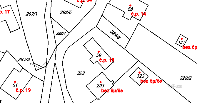 Kobylka 15, Turnov na parcele st. 59 v KÚ Bukovina u Turnova, Katastrální mapa